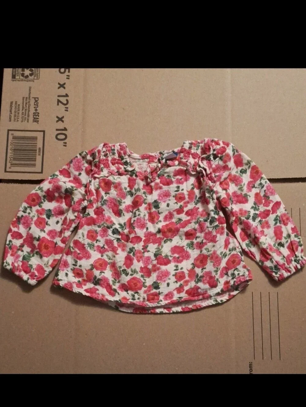 Old Navy Pink, Red and Green Floral Baby Two-Piece Set 12m-18m